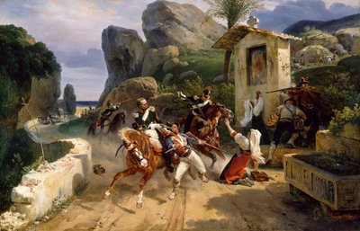 Italian Brigands Surprised by Papal Troops by Horace Vernet