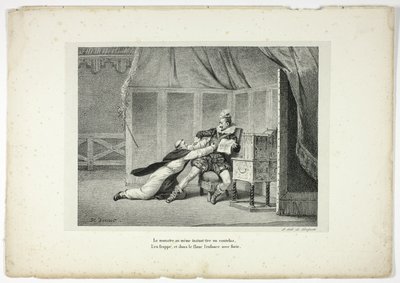 The monster at the same moment draws a cutlass... by Horace Vernet