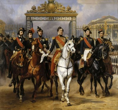 Louis Philippe and His Sons on Horseback at Versailles, June 10, 1837 by Emile Jean Horace Vernet