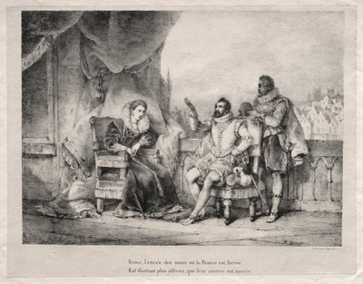 Marie de Medici and Henry IV of France by Emile Jean Horace Vernet
