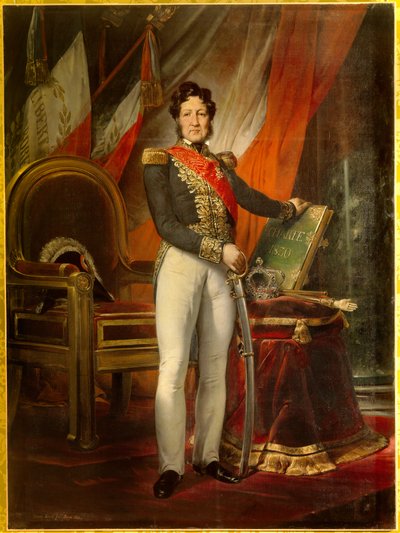 Portrait of Louis Philippe I, King of the French holding the charter of 1830 by Emile Jean Horace Vernet