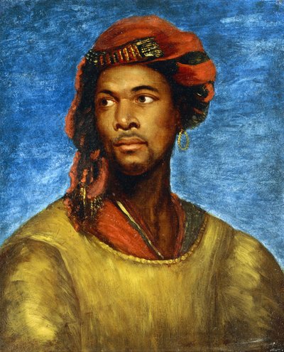 Portrait of a Moor with a Red Turban by Emile Jean Horace Vernet