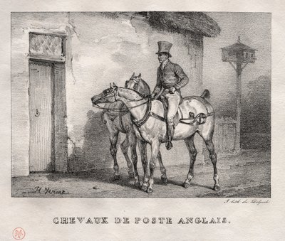 Postal Horses by Emile Jean Horace Vernet