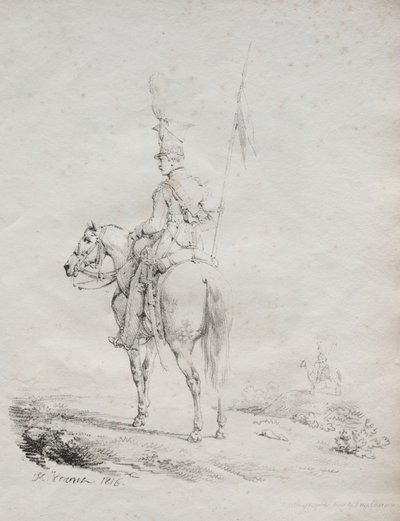 Receuil dessais lithographiques: Le Lancier en Vedette by Emile Jean Horace Vernet