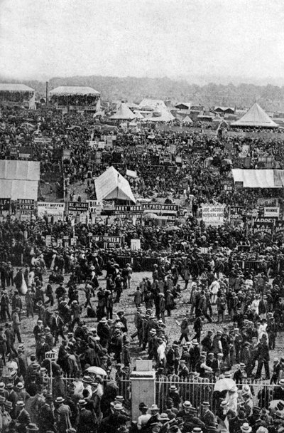 Crowds on Derby Day, Epsom Downs, Surrey, c1922 by Horace Walter Nicholls