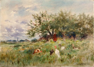 Watching the Turkeys, late 19th-early 20th century by Horatio Walker