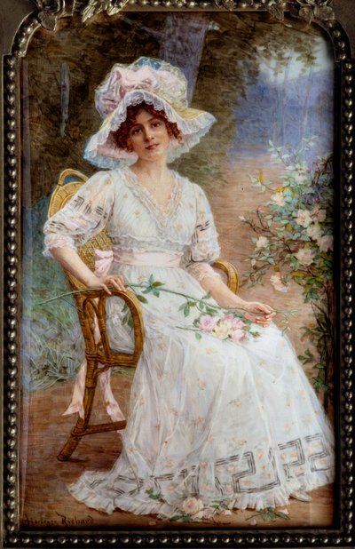 Young Woman Sitting in the Garden by Hortense Richard