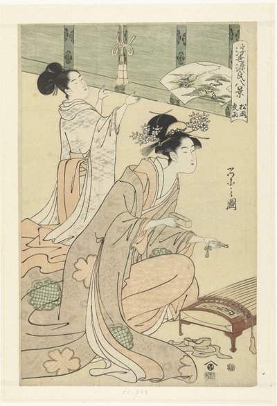 Evening Rain and Wind in the Pine Trees by Hosoda Eishi