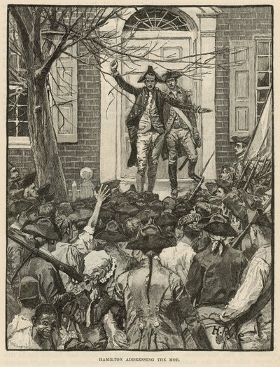 Hamilton Addressing the Mob by Howard (after) Pyle