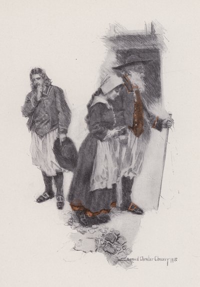 Illustration for Evangeline, A Tale of Arcadie, by Henry Wadsworth Longfellow by Howard Chandler (after) Christy