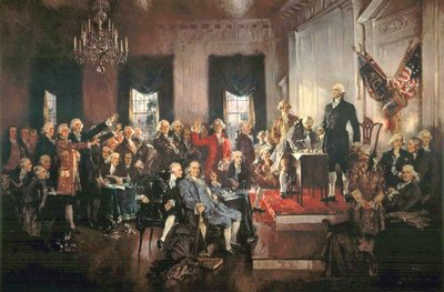 The Signing of the Constitution of the United States in 1787 by Howard Chandler Christy