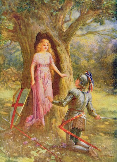 A fair young girl stepped out, from 