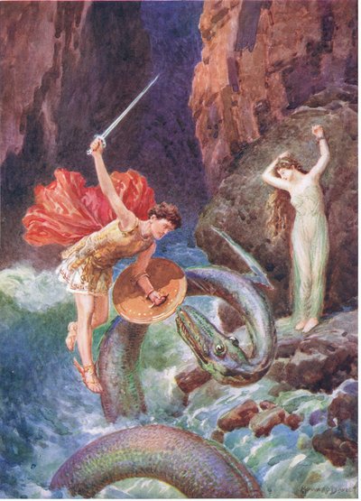 Down from the heights of the air fell Perseus (Illustration for 