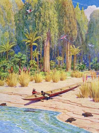 Launching the Canoe (Illustration for 