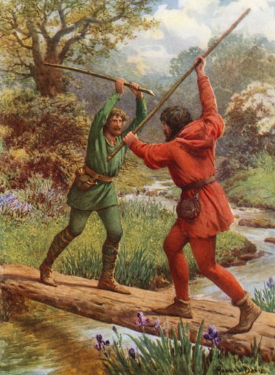 The Fight Between Robin Hood and Little John by Howard Davie