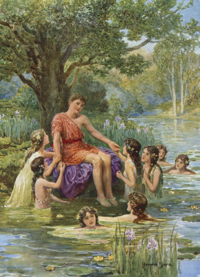 The water nymphs came to look at him, and loved him. From How the Argonauts sailed to Colchis by Howard Davie