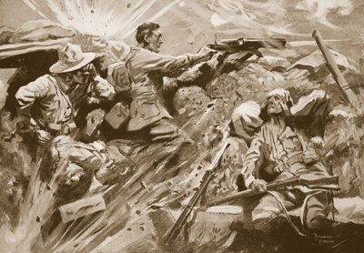 Private Cooke Continues to Fire His Machine-Gun After Every Member of the Gun Team Had Been Killed or Wounded by Howard K. Elcock