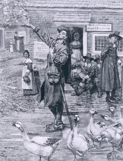 A Quaker Exhorter in New England, Illustration from 