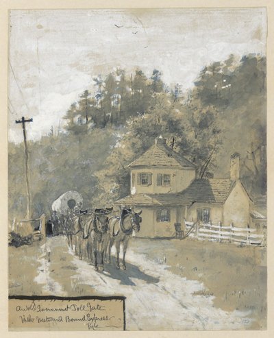 An Old Government Toll Gate with Westward Bound Express by Howard Pyle