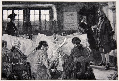 In the Reading Room of a New York Coffee House by Howard Pyle
