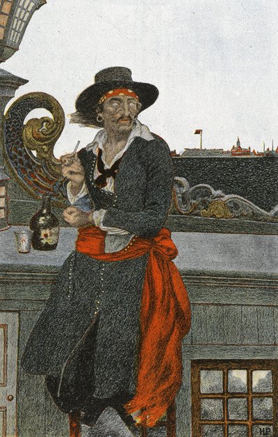 Kidd on the Deck of the Adventure Galley, Early 20th Century (Book Illustration) by Howard Pyle