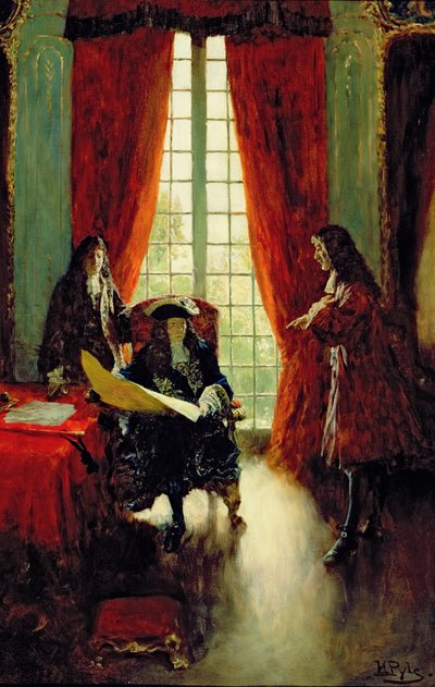La Salle Petitions the King for Permission to Explore the Mississippi (book illustration) by Howard Pyle
