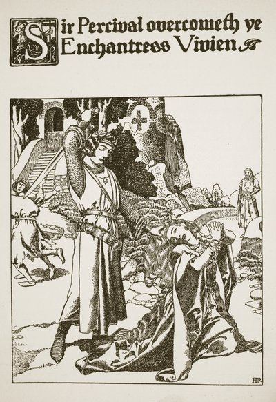 Sir Percival Overcometh Ye Enchantress Vivien, Illustration from 