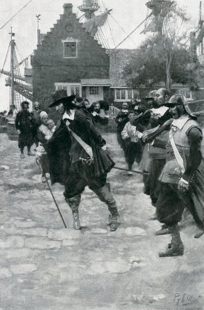 The Arrival of Stuyvesant in New Amsterdam, illustration from 