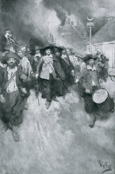 The Burning of Jamestown, 1676, illustration from 