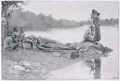 The Death of Indian Chief Alexander, Brother of King Philip, illustration from 
