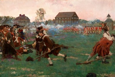 The Fight on Lexington Common, April 19 by Howard Pyle