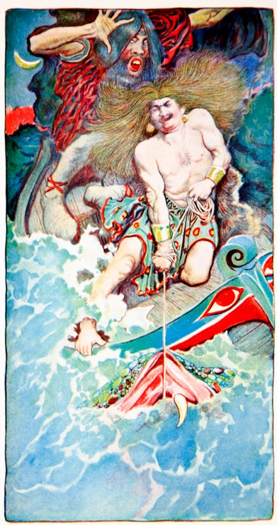 The Fishing of Thor and Hymir, from Folk Legends of the Sea, Harpers Magazine by Howard Pyle