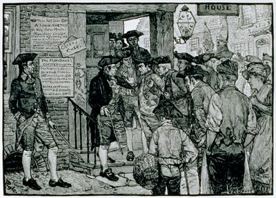 The Mob Attempting to Force a Stamp Officer to Resign, from Harper