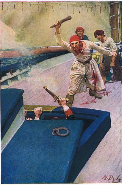 The real fight began, from Howard Pyles Book of Pirates by Howard Pyle