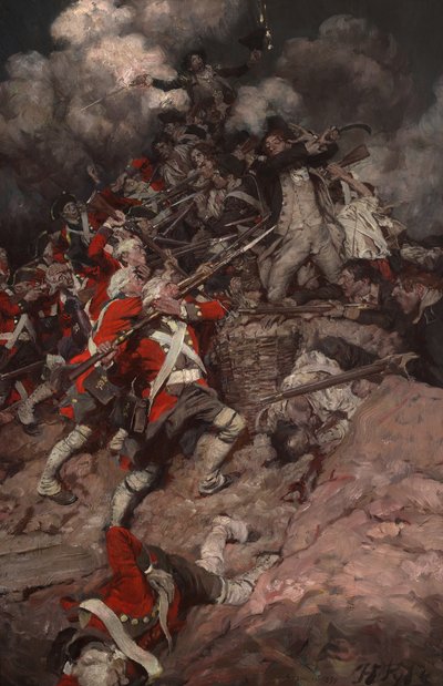 They scrambled up the parapet and went surging over the crest, pell mell, upon the British by Howard Pyle