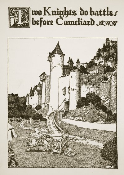Two Knights Do Battle Before Cameliard by Howard Pyle