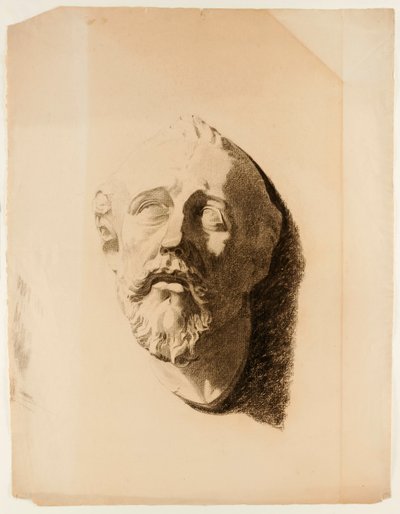 Drawing of Cast of Male Head by Howard Russell Butler