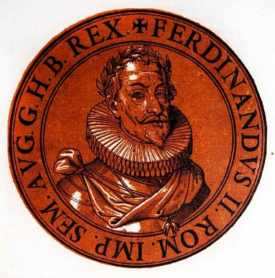 Medallion Portrait of Ferdinand II, Holy Roman Emperor by Hubert (after) Goltzius