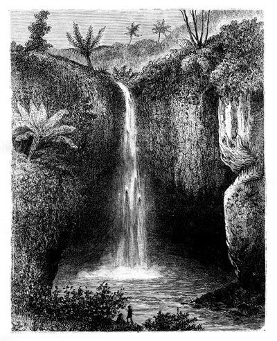 Fall of the river, Tondano, Indonesia, 19th century by Hubert Clerget