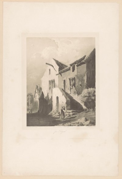 Houses Near Bougival (Fragments of Landscapes) by Hubert Clerget