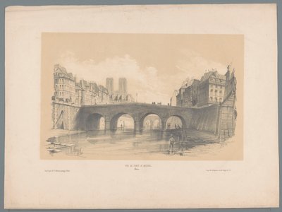 View of the Pont Saint-Michel in Paris (Fragments of Landscapes series) by Hubert Clerget