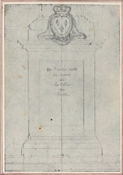 A Plinth Surmounted by the Arms of the King of France by Hubert Francois Gravelot