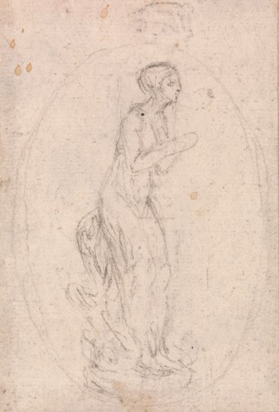 Design for a Medallion: Figure of a Woman by Hubert Francois Gravelot
