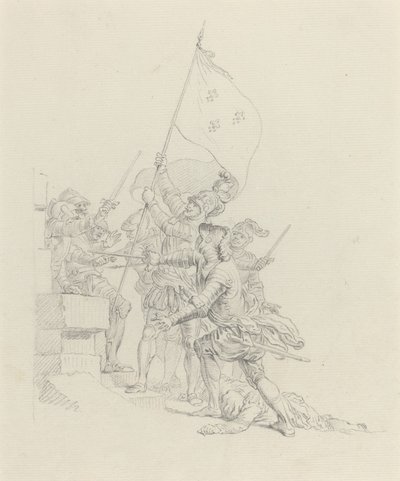 He climbs: he already has with his triumphant hands... by Hubert Francois Gravelot