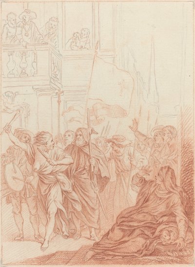 Mayenne qui de loin voit leur folle Entreprise... by Hubert Francois Gravelot