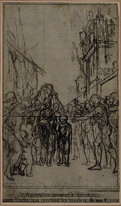 Study for an illustration in Tacitus "Tiberius, or The First Six Books of the Annals", Book III, Vol. 2, 1st Study by Hubert Francois Gravelot