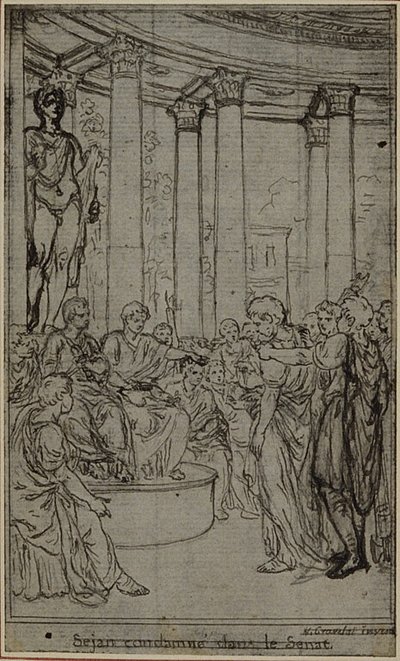 Study for an illustration in Tacitus "Tiberius, or The First Six Books of the Annals", Book V, Vol. 3, 2nd Study by Hubert Francois Gravelot