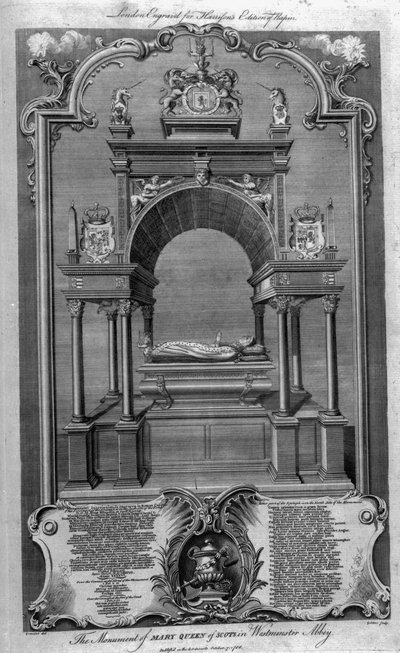 The Monument of Mary Queen of Scots in Westminster Abbey, Illustration from Rapin