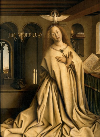 Virgin Annunciate (detail) by Hubert & Jan van (1390 1441) Eyck