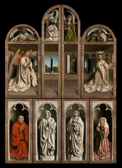 Exterior of Left and Right panels of The Ghent Altarpiece by Hubert & Jan van (1390 1441) Eyck